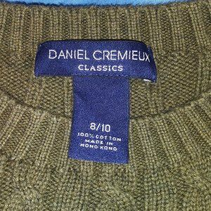 Daniel Cremieux boys pullover sweater sz 8-10 Green Cotton